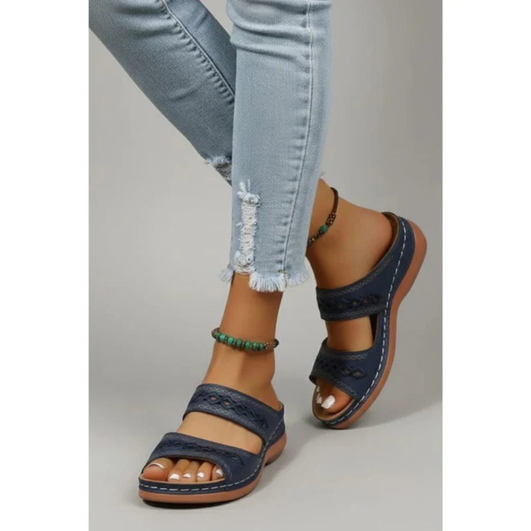 Amalia | Damen Sommer Sandalen Mit Doppelriemen Für Alltag