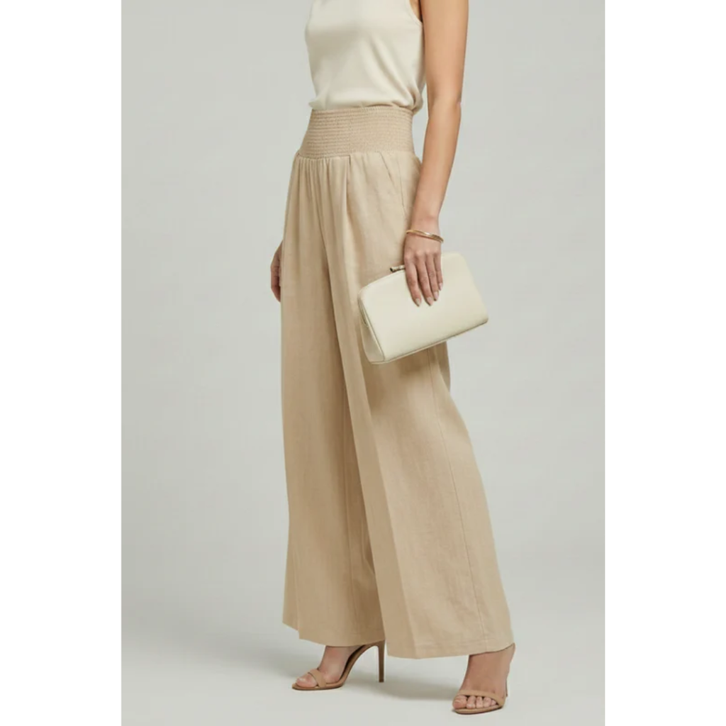 Emily | Damen Palazzo Hose Mit Hoher Taille Und Falten