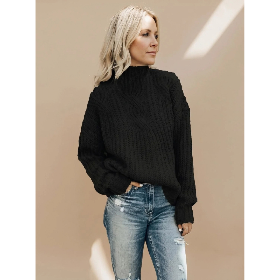 Miriam | Damen Rollkragenpullover mit Langarm und Oversize Design