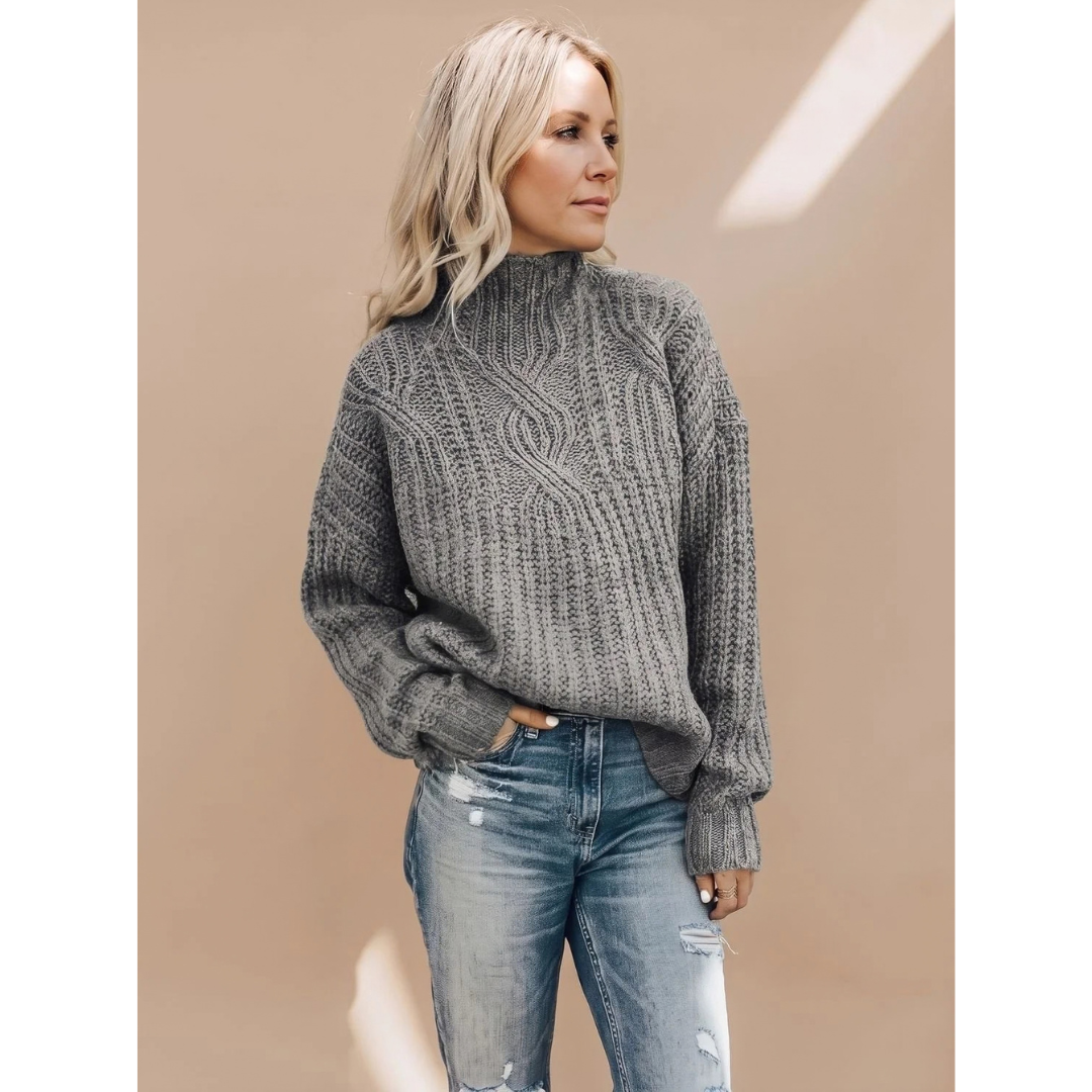 Miriam | Damen Rollkragenpullover mit Langarm und Oversize Design