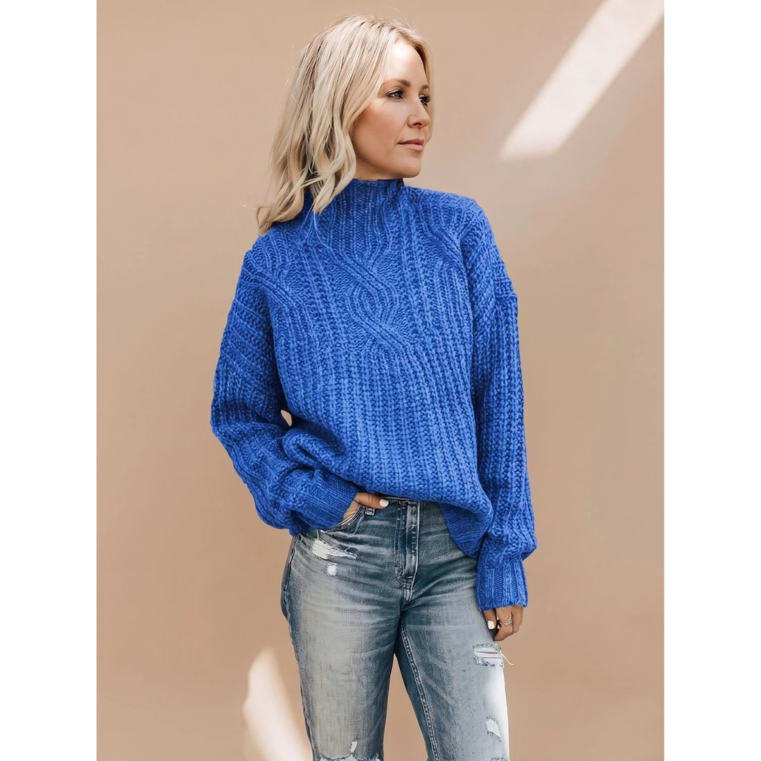 Miriam | Damen Rollkragenpullover mit Langarm und Oversize Design