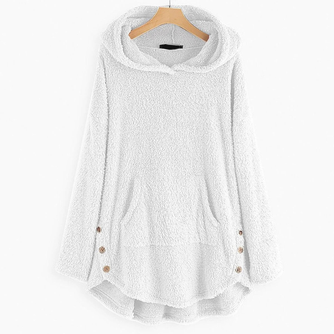 Monika | Damen Langer Hoodie mit Taschen