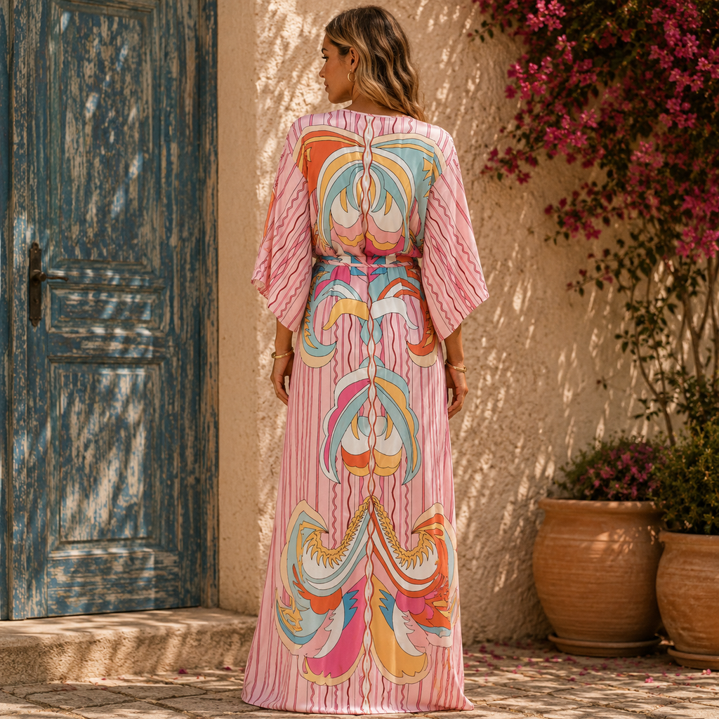 Monique | Damen Sommerkleid Maxi Elegant Leicht Modern