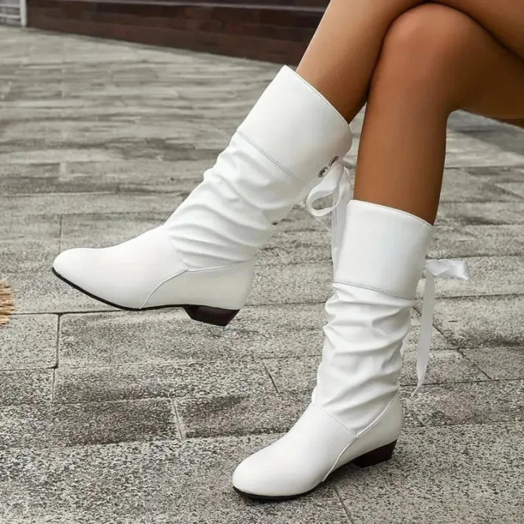 Nadine | Damen Orthopädische Stiefeletten mit Schleifen und Absatz