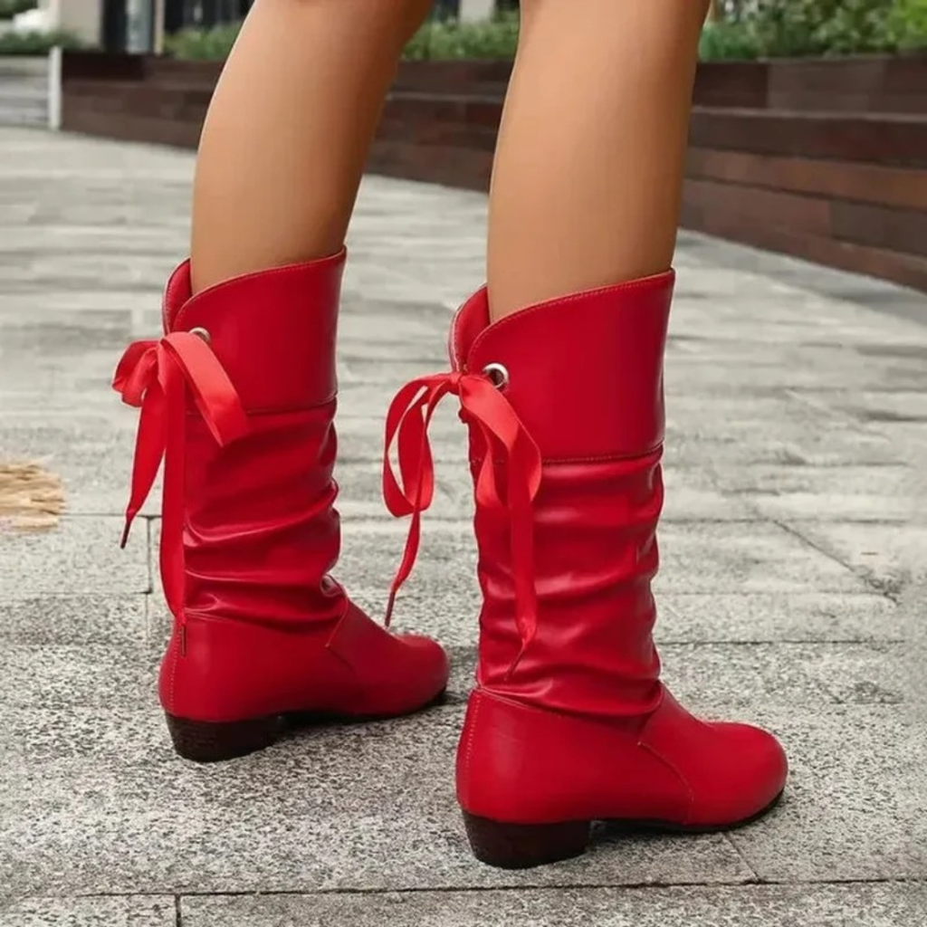 Nadine | Damen Orthopädische Stiefeletten mit Schleifen und Absatz