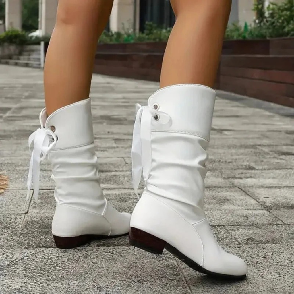 Nadine | Damen Orthopädische Stiefeletten mit Schleifen und Absatz