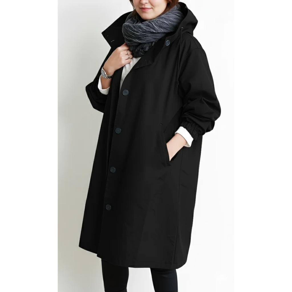 Nadine | Damen Winterjacke für Große Größen mit Kapuze und Trench Stil