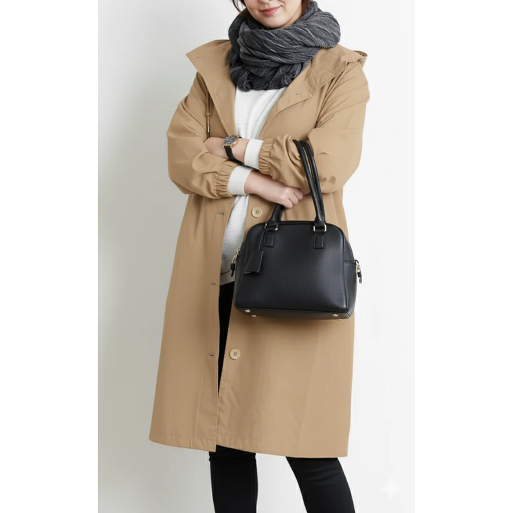 Nadine | Damen Winterjacke für Große Größen mit Kapuze und Trench Stil