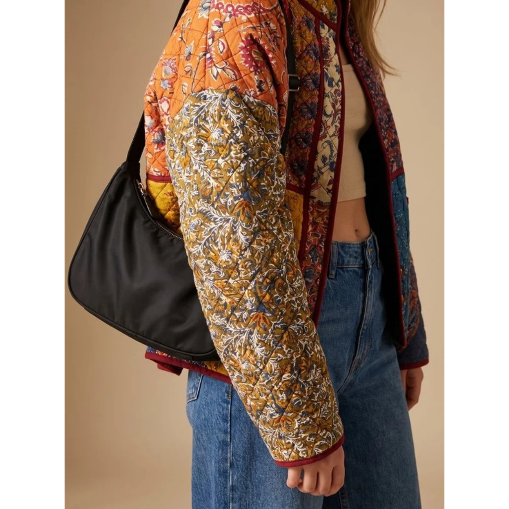 Narin | Damen Steppjacke mit Muster und Stehkragen
