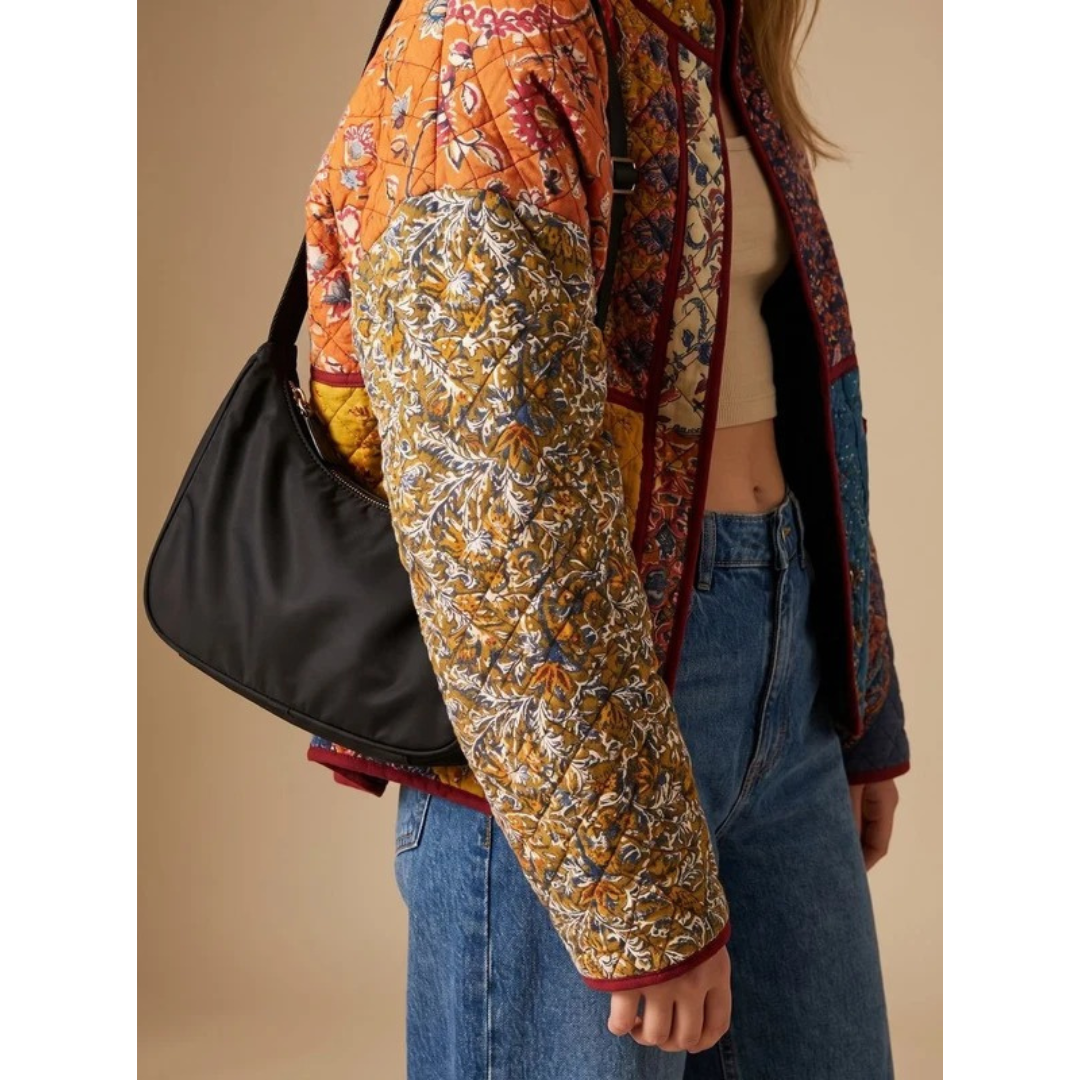 Narin | Damen Steppjacke mit Muster und Stehkragen