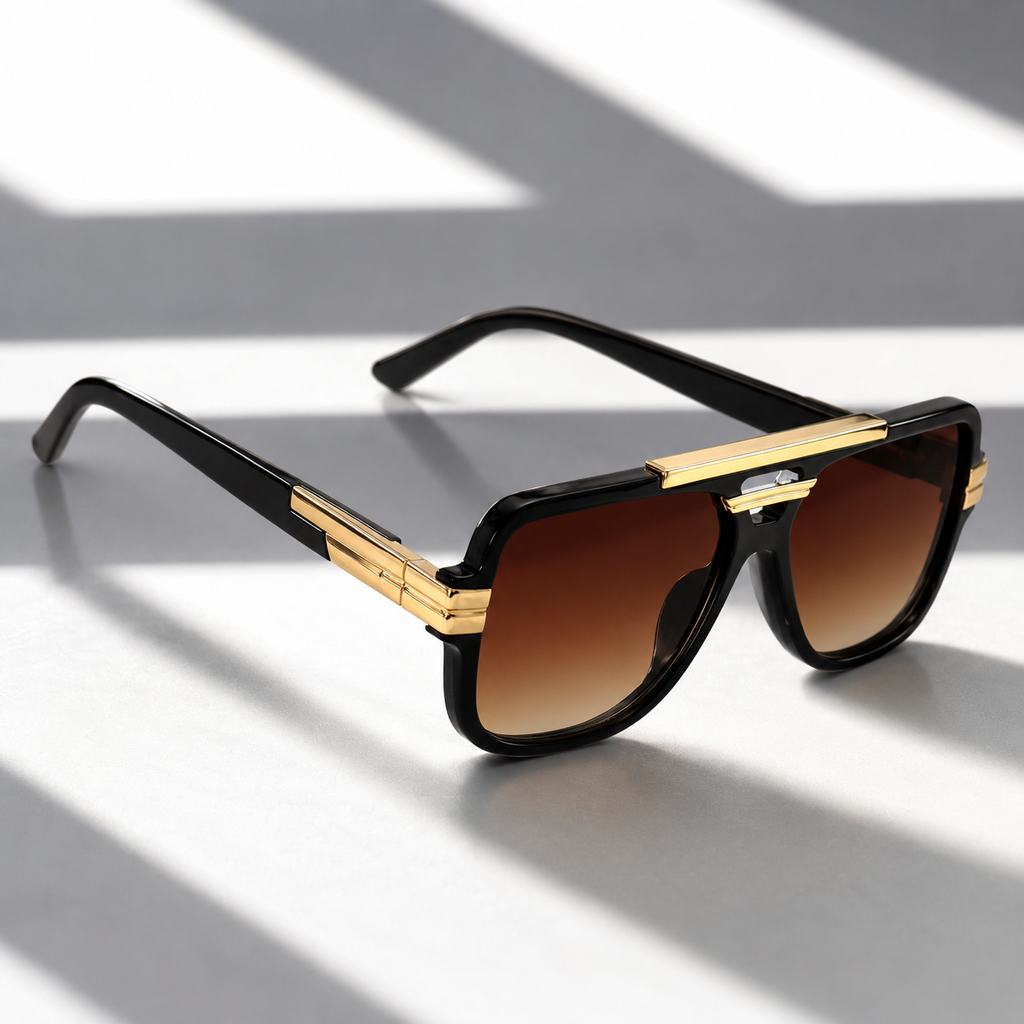 Nathan | Herren Moderne Sonnenbrille Aviator Retro