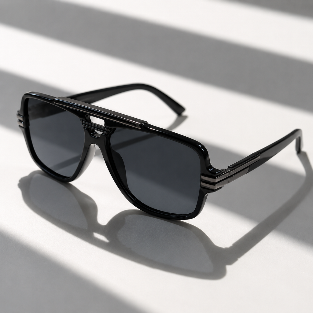 Nathan | Herren Moderne Sonnenbrille Aviator Retro