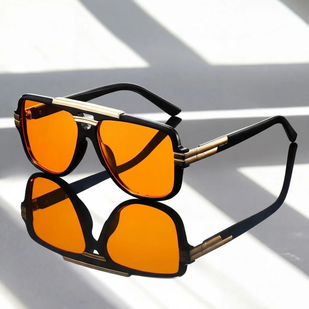 Nathan | Herren Moderne Sonnenbrille Aviator Retro