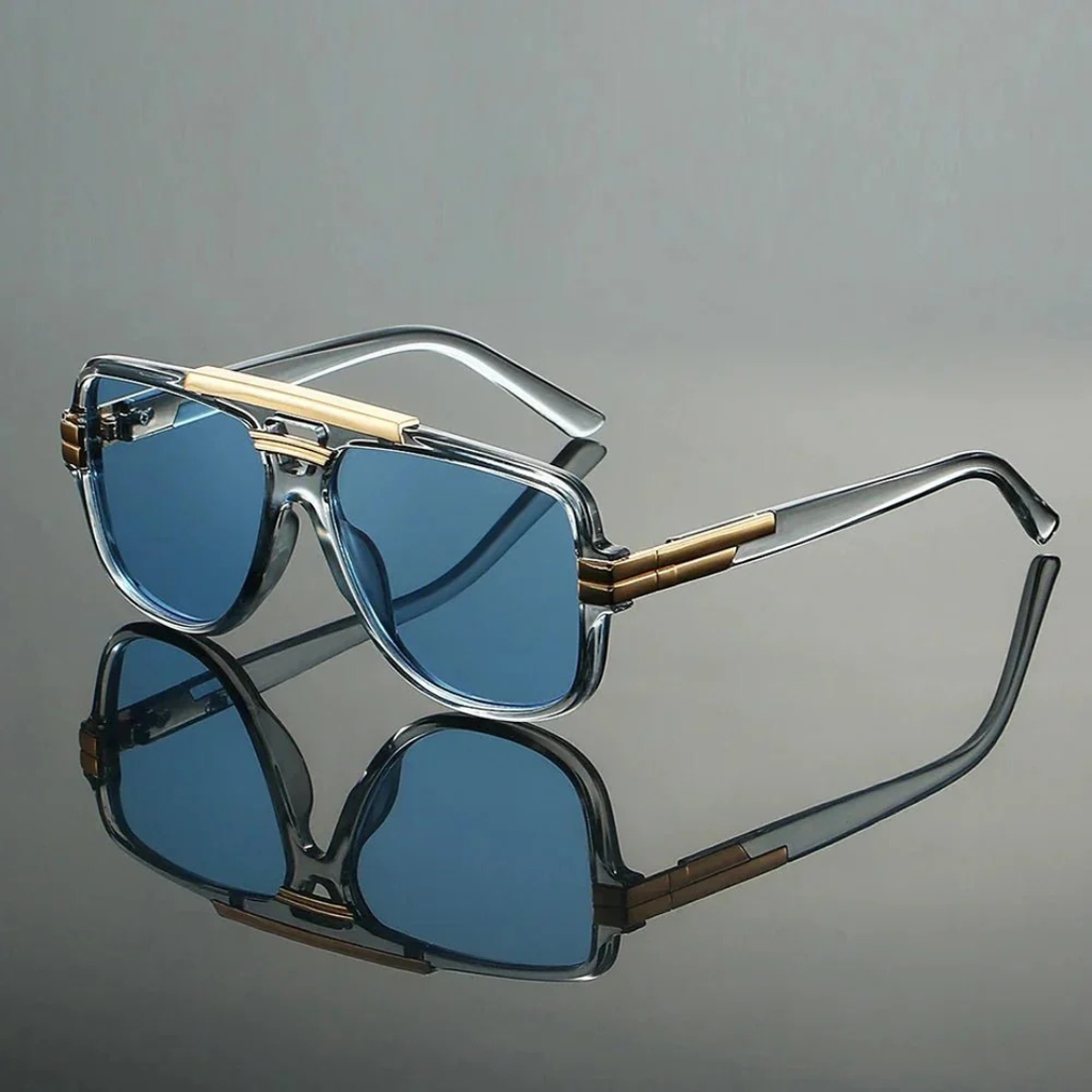 Nathan | Herren Moderne Sonnenbrille Aviator Retro