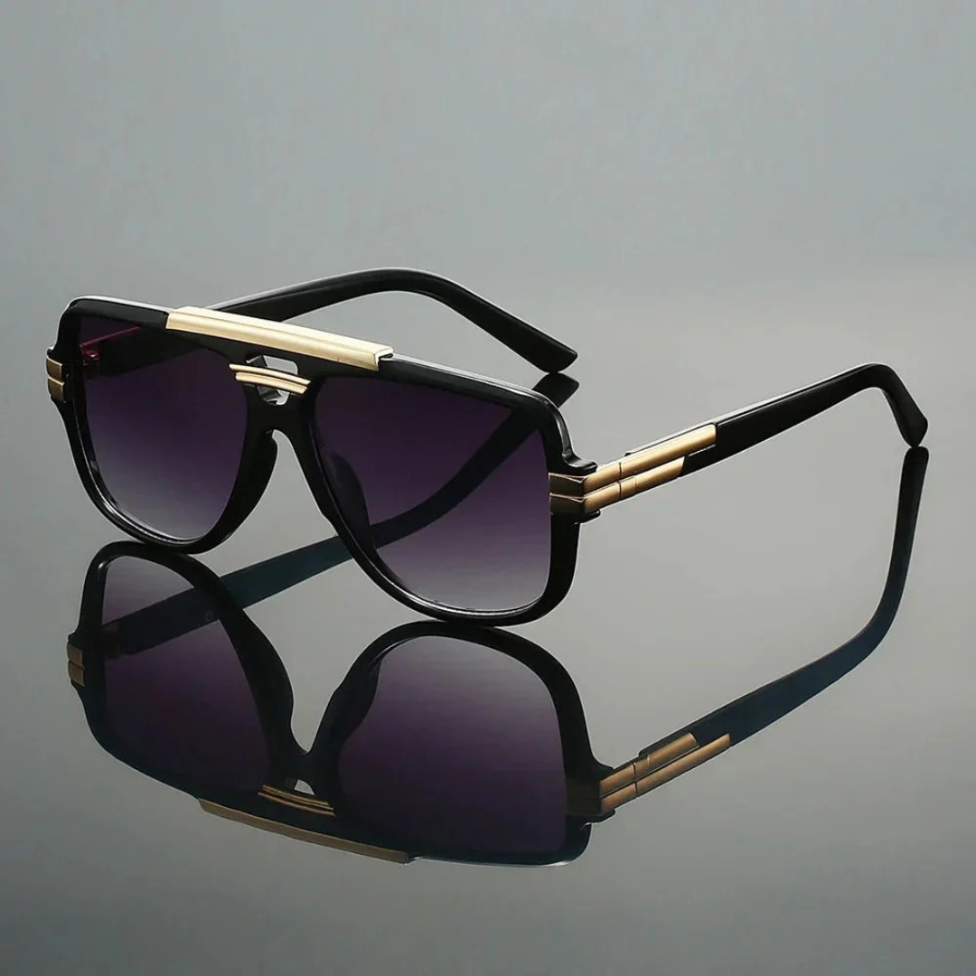 Nathan | Herren Moderne Sonnenbrille Aviator Retro