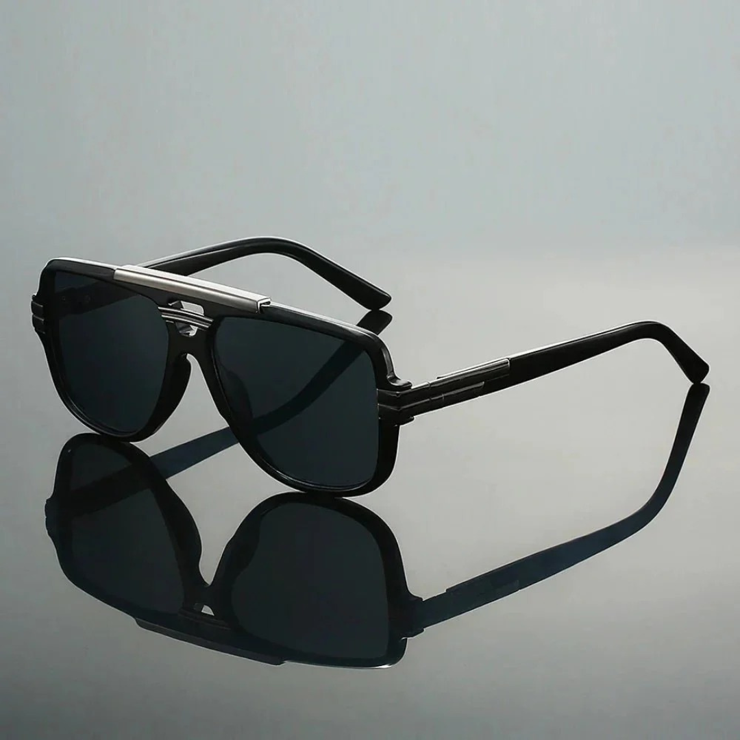 Nathan | Herren Moderne Sonnenbrille Aviator Retro