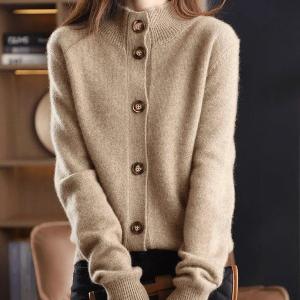 Nela | Damen Warme Langarm Strickjacke