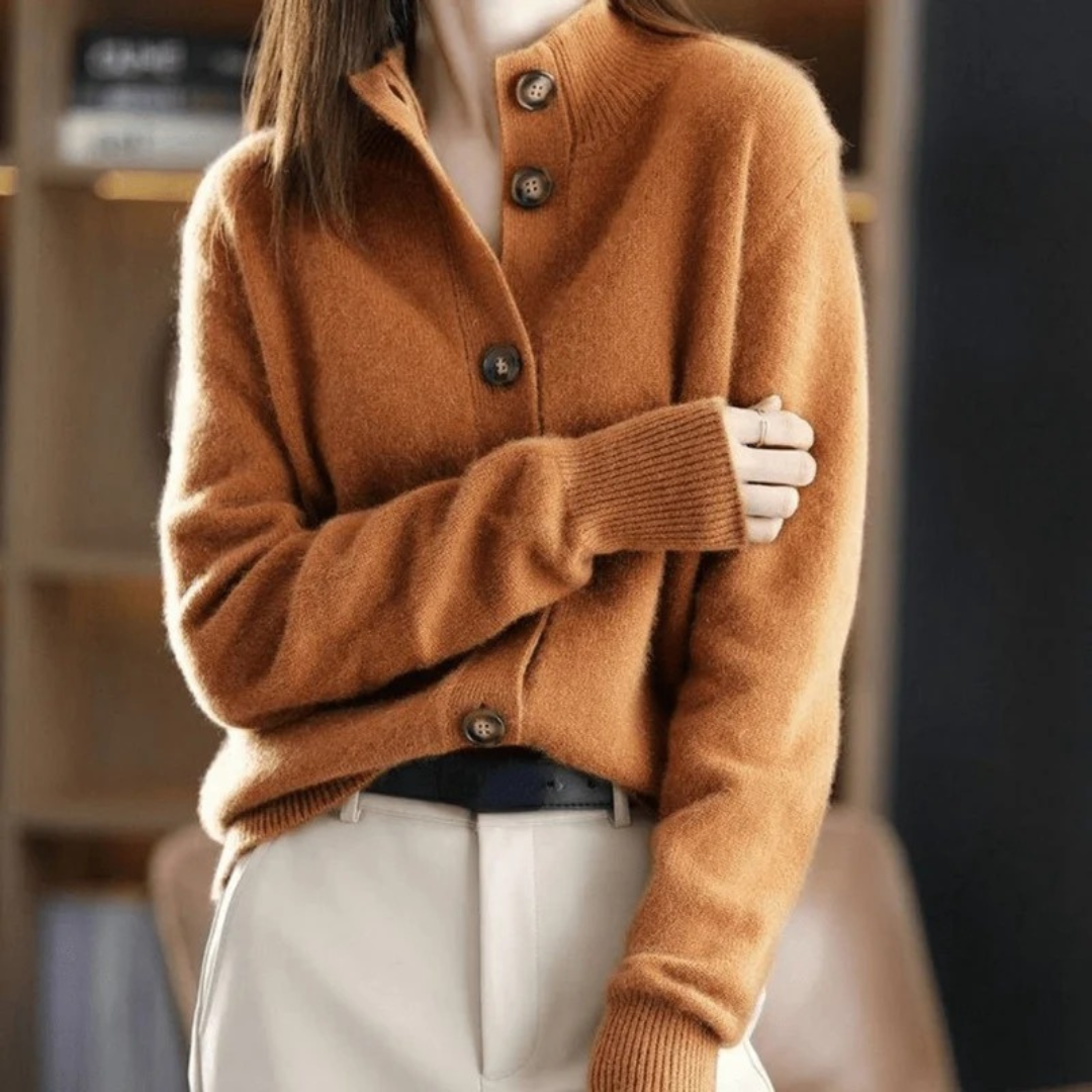 Nela | Damen Warme Langarm Strickjacke