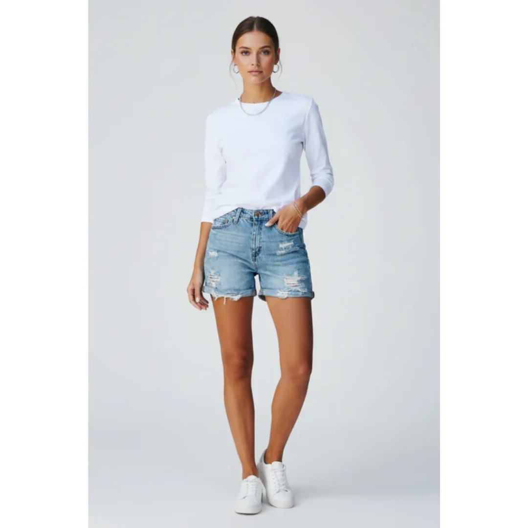 Nele | Damen Shorts Mit Fransen Saum Für Urlaub