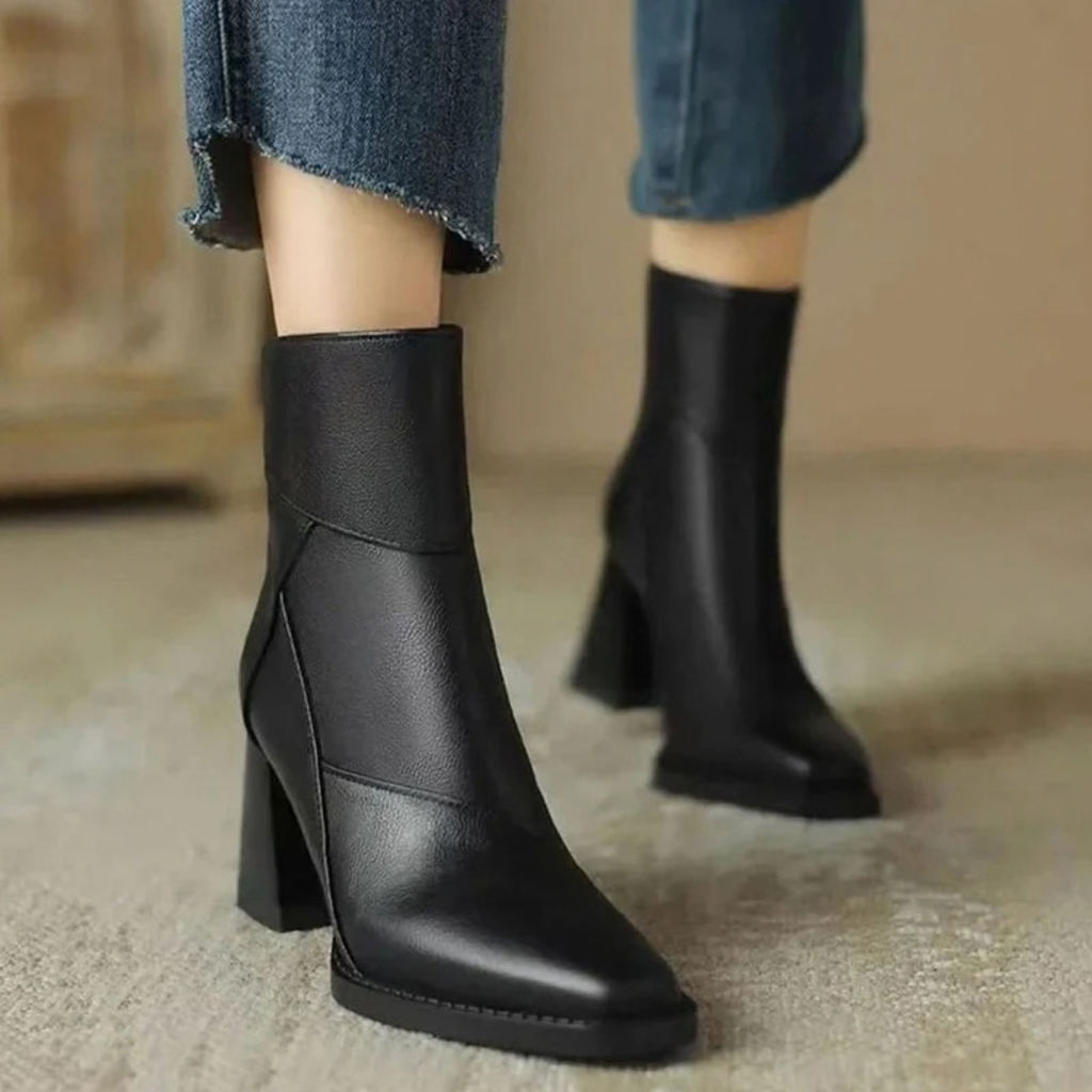 Nelly | Damen Orthopädische Stiefeletten mit Absatz und Details