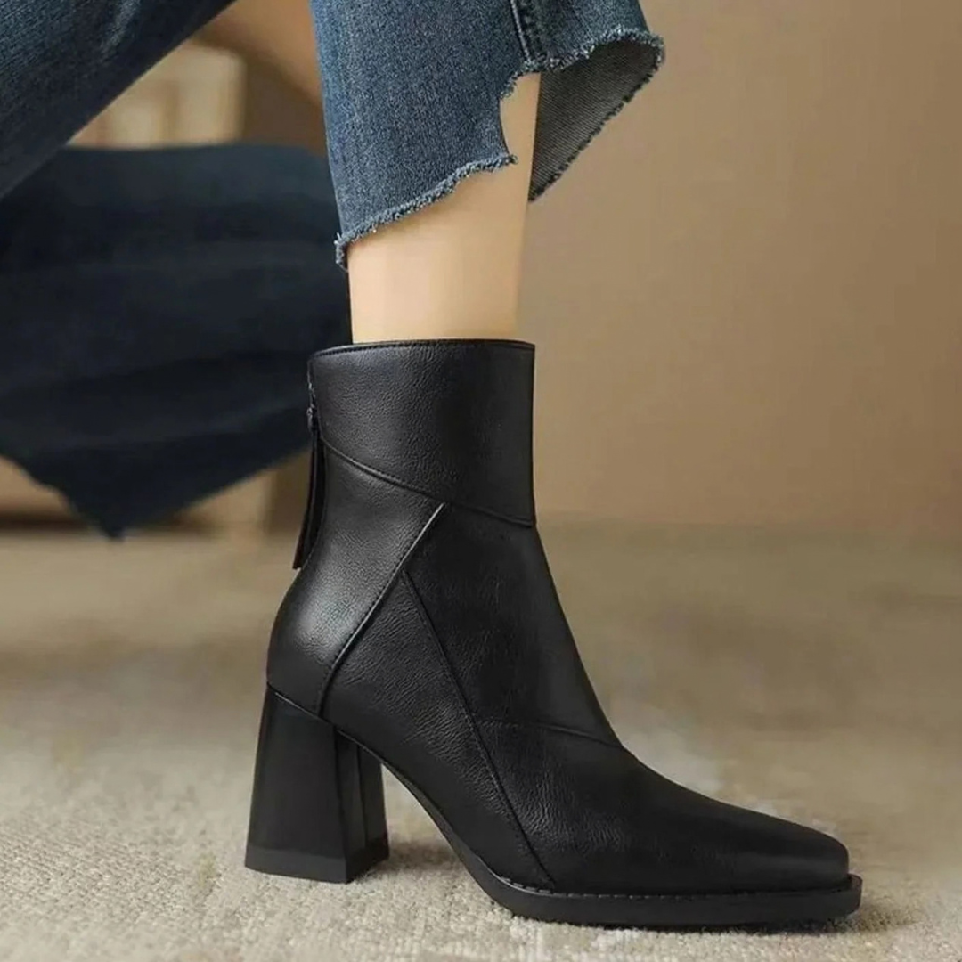 Nelly | Damen Orthopädische Stiefeletten mit Absatz und Details