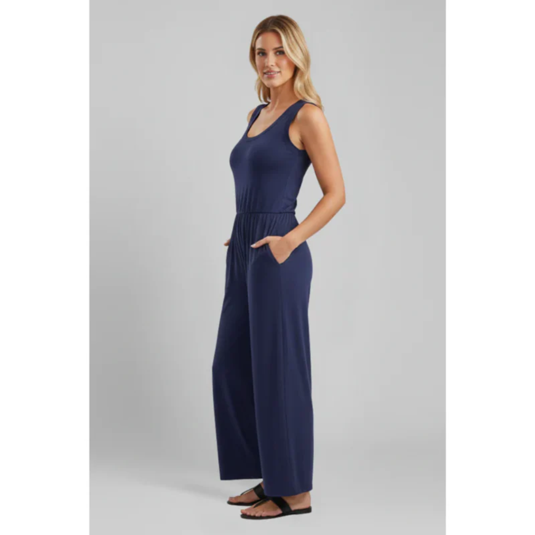 Beate | Damen Jumpsuit Mit Elastischem Bund Für Alltag