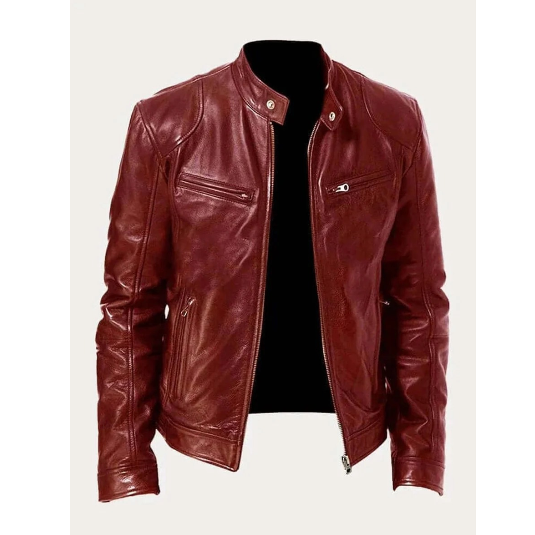 Nico | Herren Klassische Kunstleder Bikerjacke