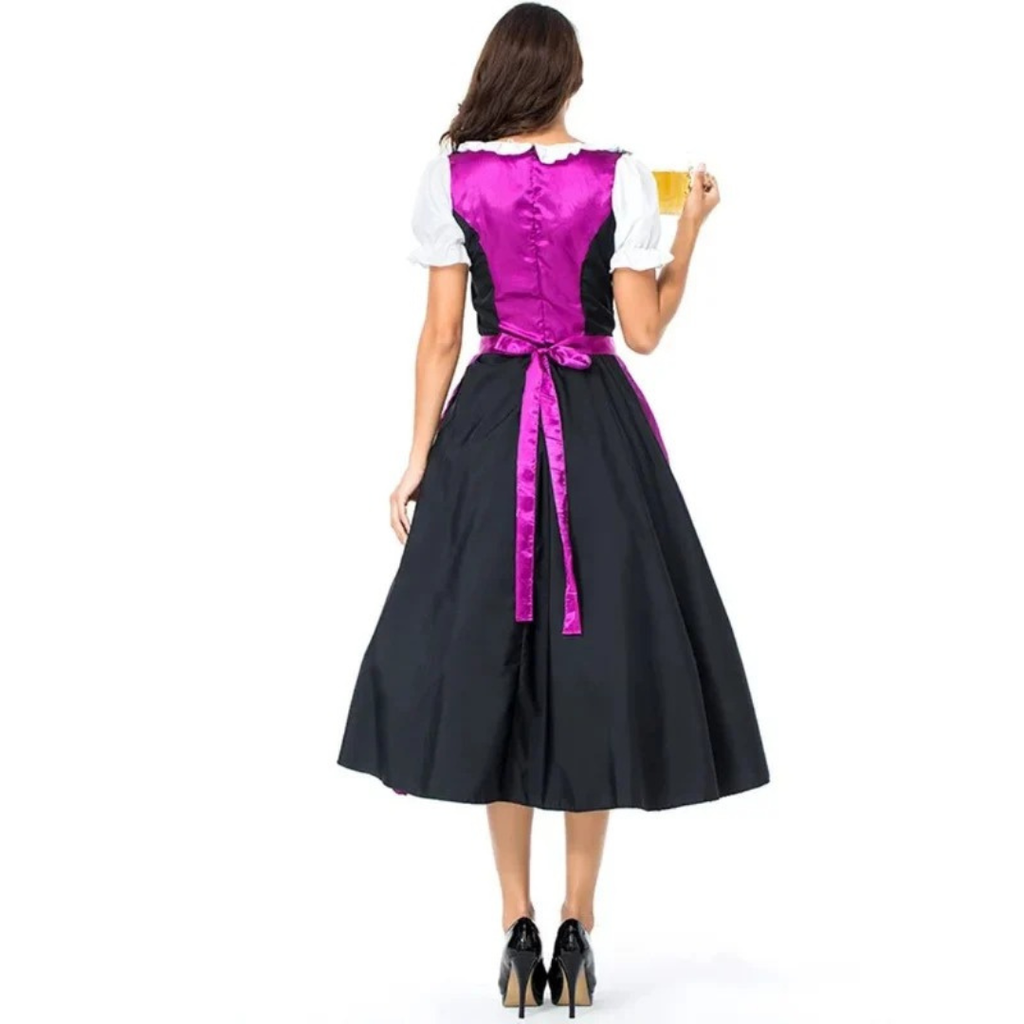 Nicole | Damen Lila Oktoberfest Trachtenkleid mit Schürze