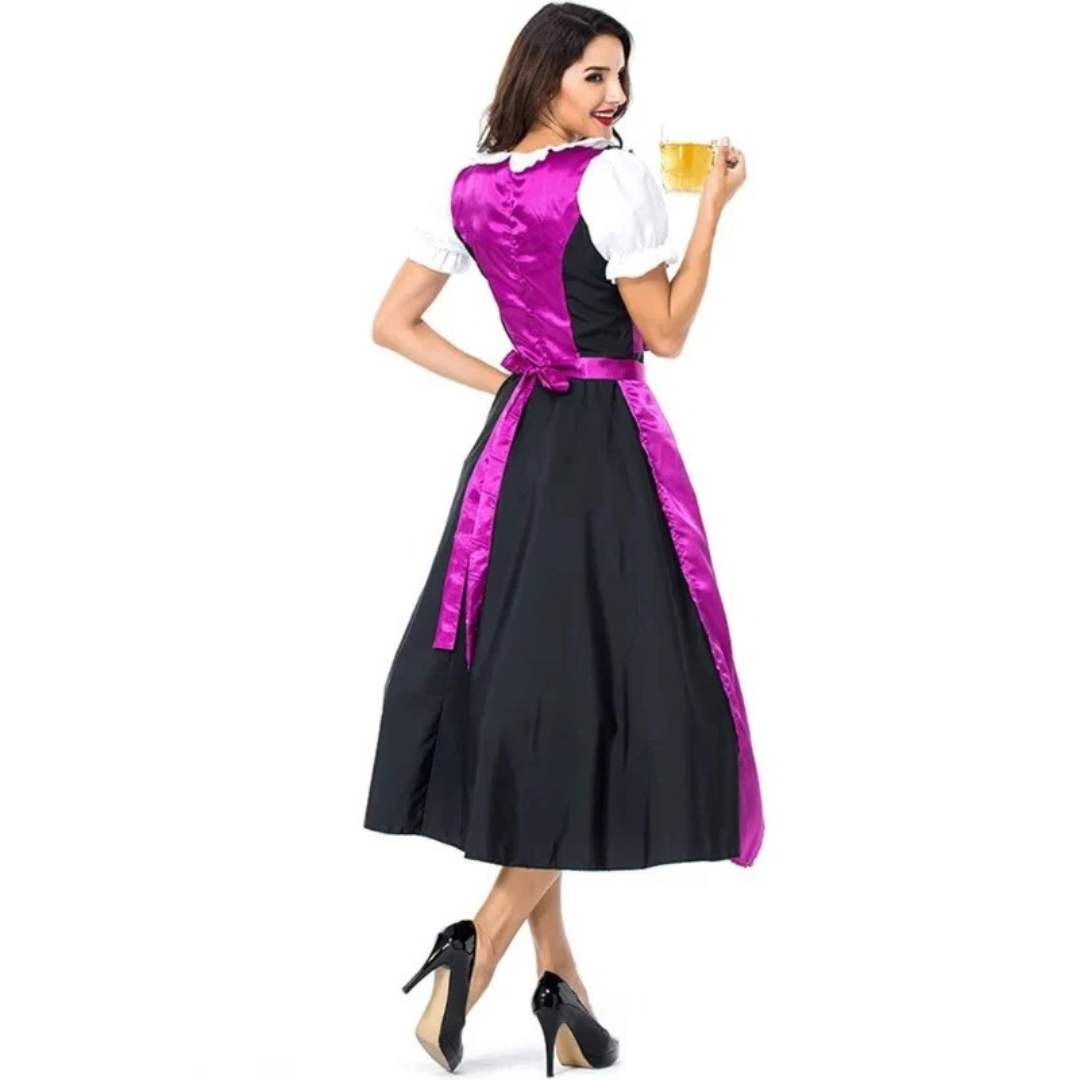 Nicole | Damen Lila Oktoberfest Trachtenkleid mit Schürze