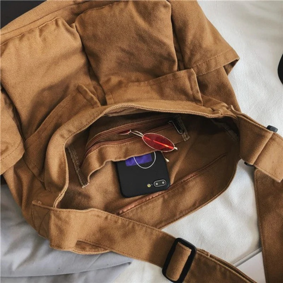 Nika | Damen Komfortable Schultertasche Aus Canvas
