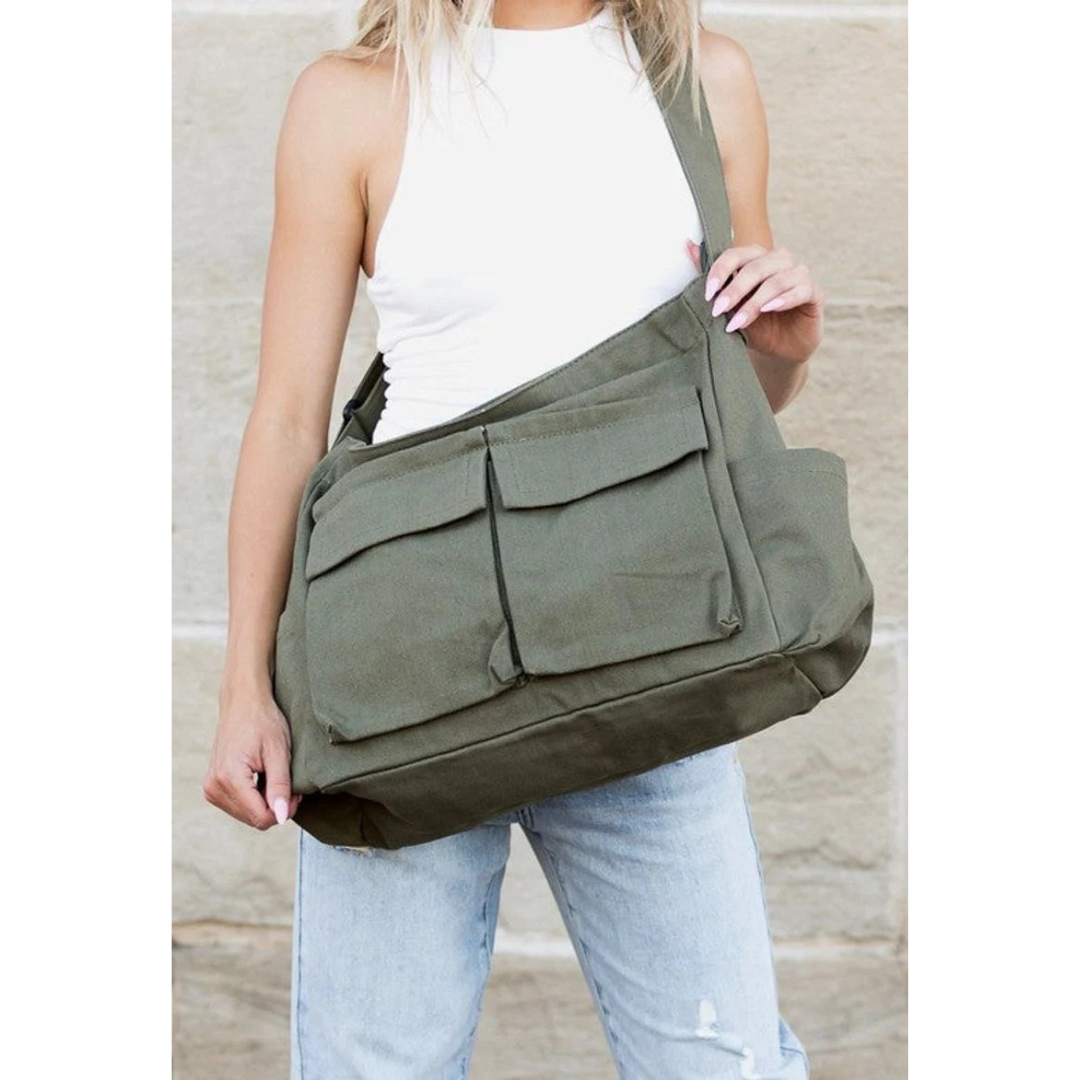 Nika | Damen Komfortable Schultertasche Aus Canvas
