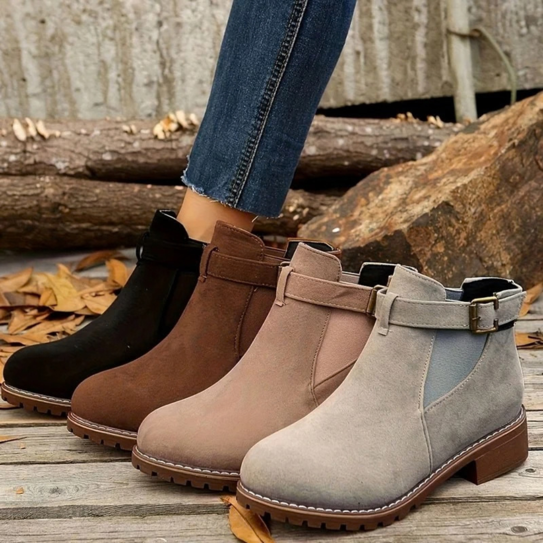 Nila | Damen Orthopädische Stiefeletten mit Riemen und Schnalle