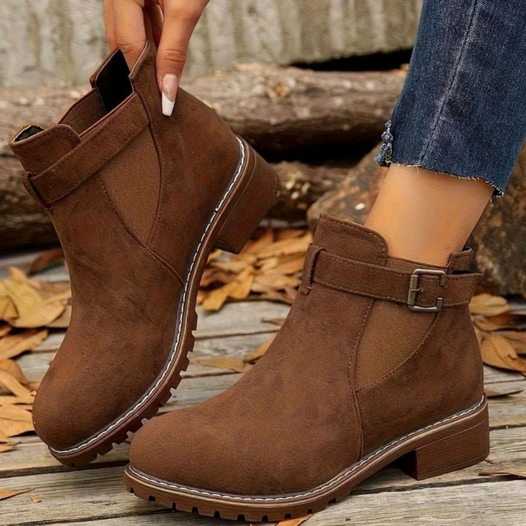 Nila | Damen Orthopädische Stiefeletten mit Riemen und Schnalle