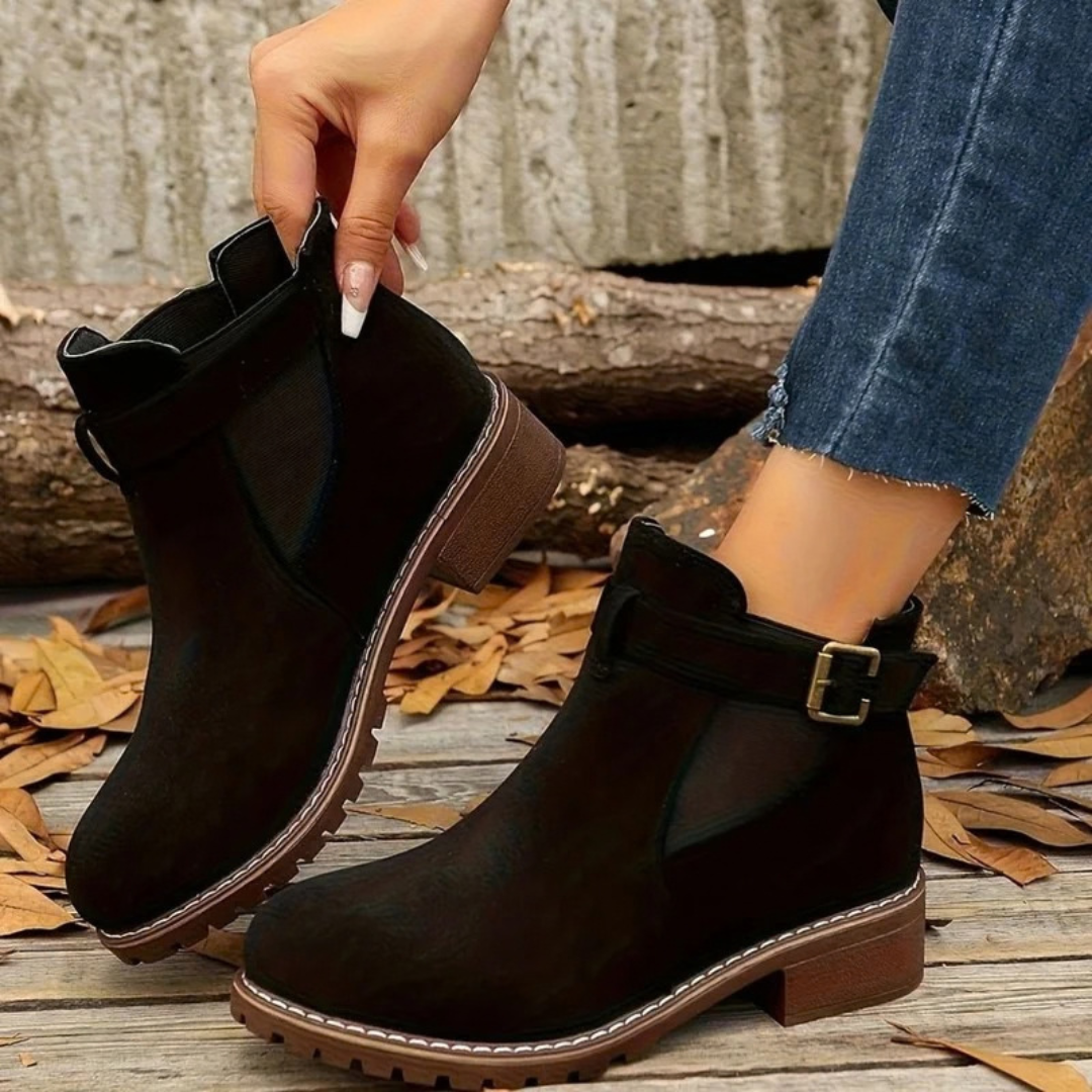 Nila | Damen Orthopädische Stiefeletten mit Riemen und Schnalle