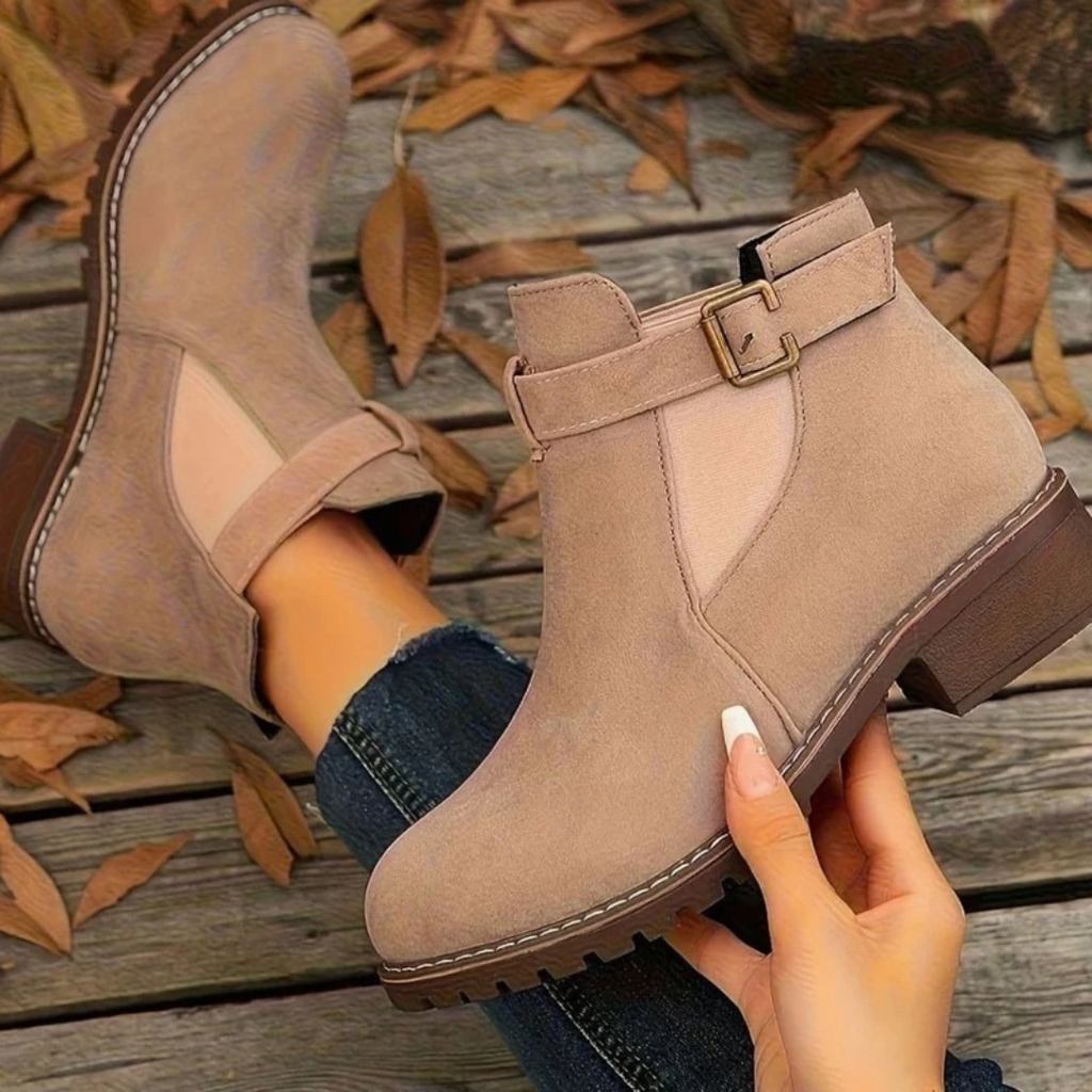 Nila | Damen Orthopädische Stiefeletten mit Riemen und Schnalle