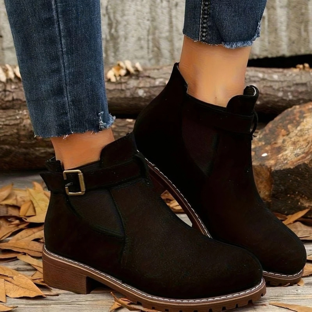 Nila | Damen Orthopädische Stiefeletten mit Riemen und Schnalle