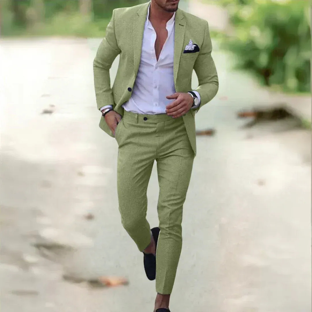 Noah | Herren Leichter Leinenanzug Slim Fit Hochzeit