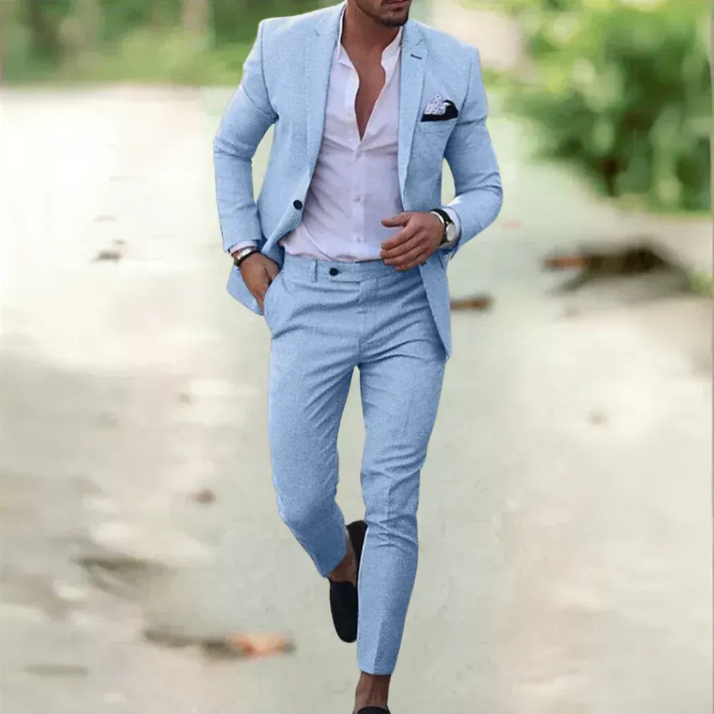 Noah | Herren Leichter Leinenanzug Slim Fit Hochzeit
