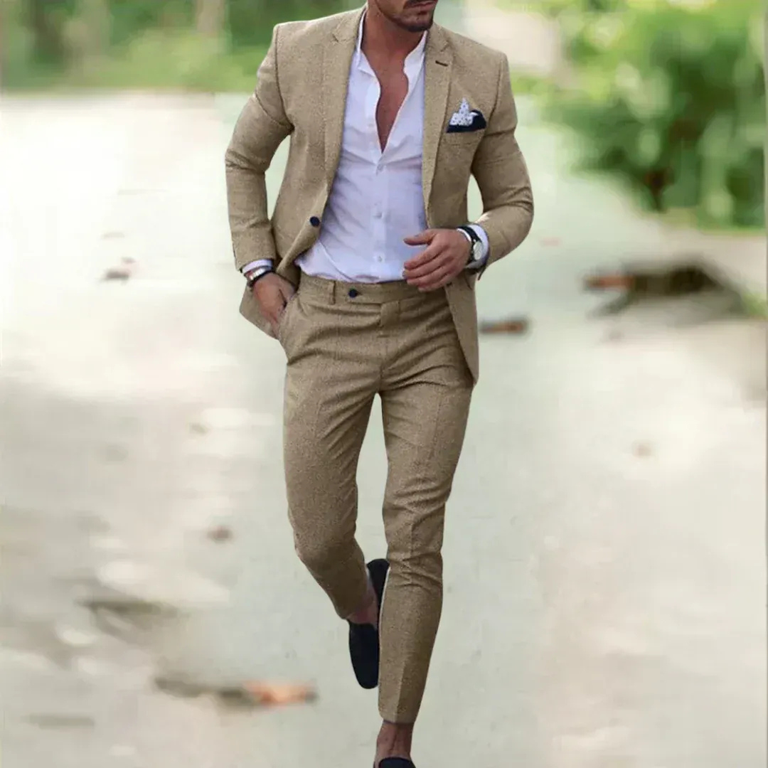 Noah | Herren Leichter Leinenanzug Slim Fit Hochzeit