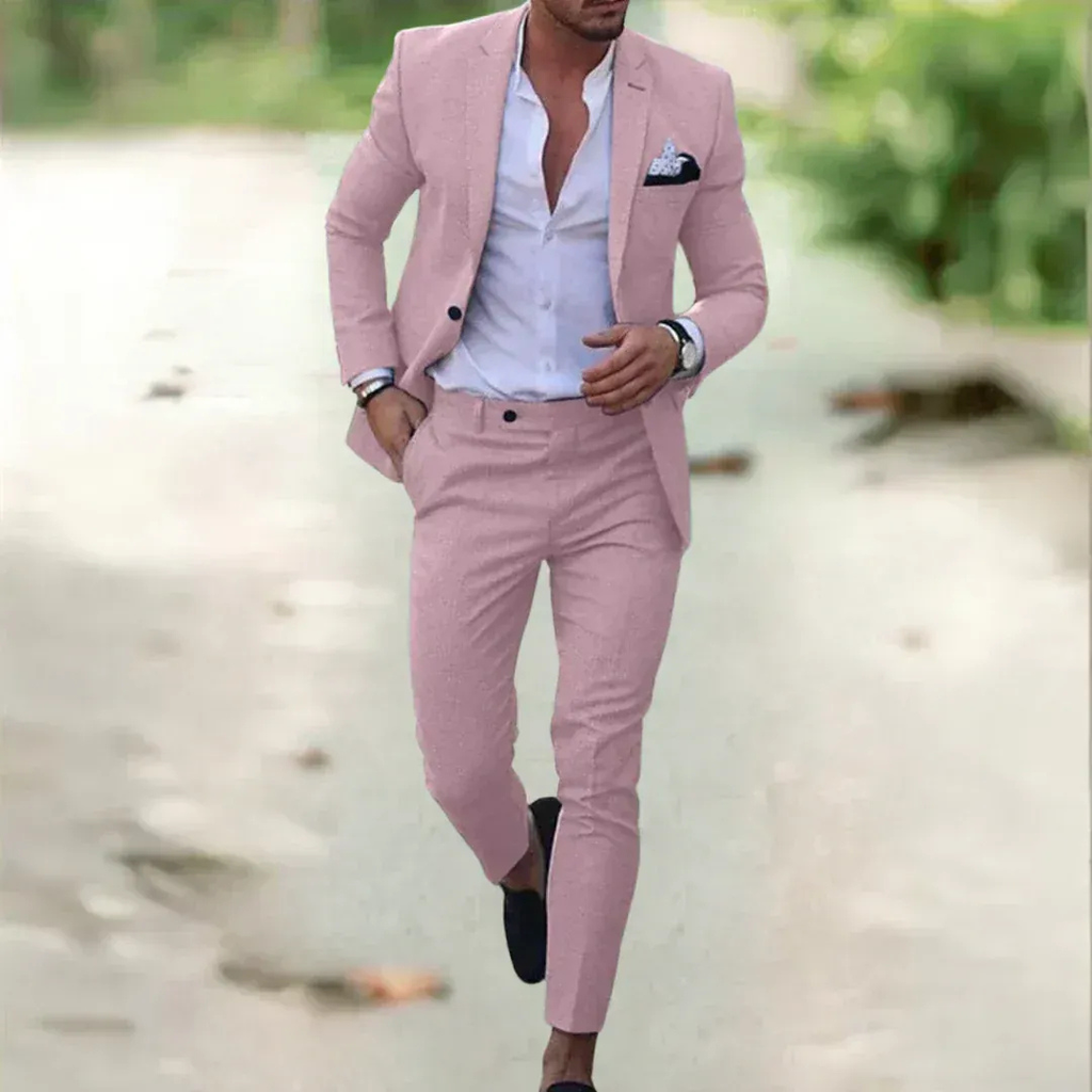 Noah | Herren Leichter Leinenanzug Slim Fit Hochzeit