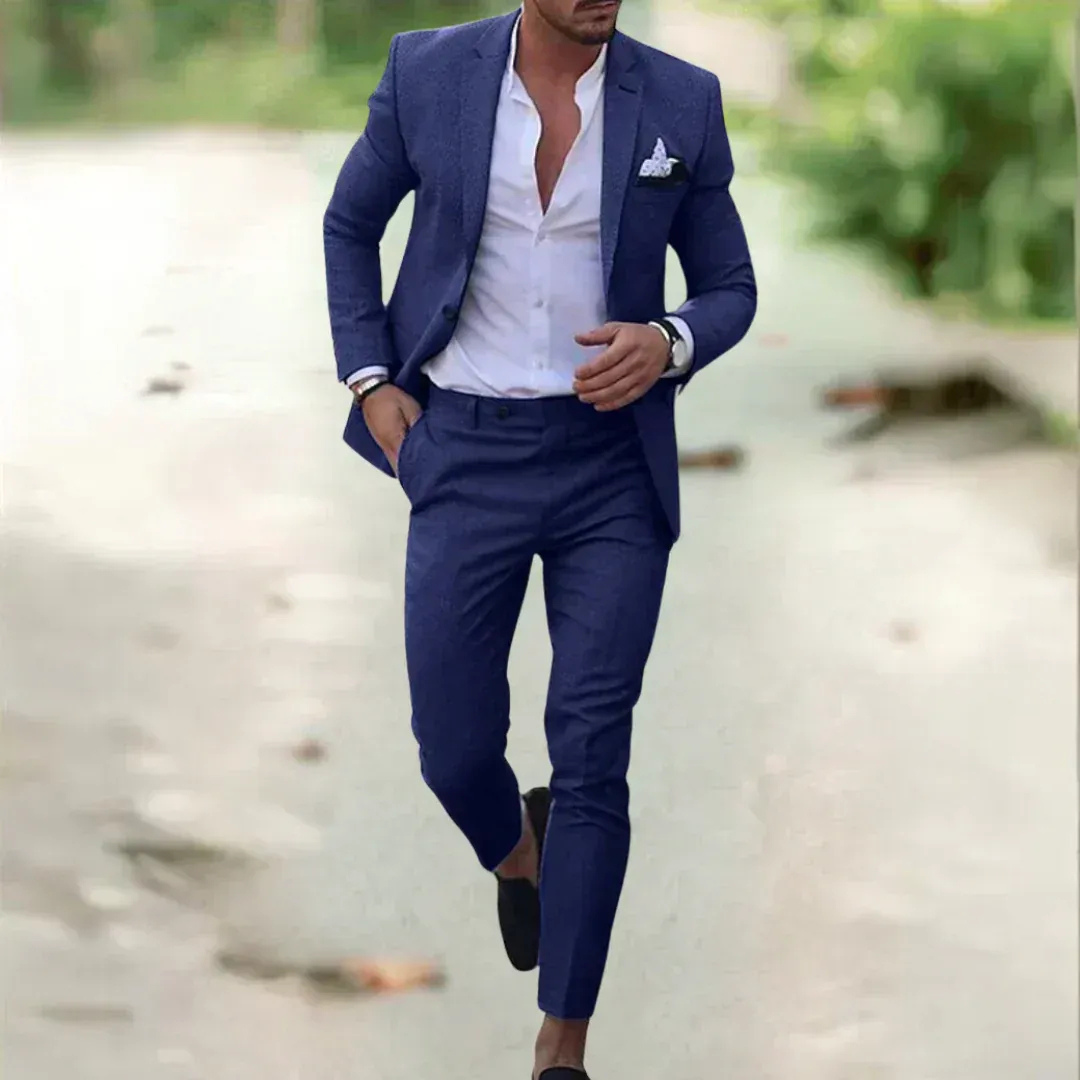 Noah | Herren Leichter Leinenanzug Slim Fit Hochzeit