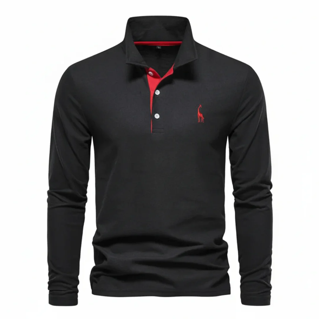 Noah | Herren Poloshirt Langarm Mit Kontrast Alltag