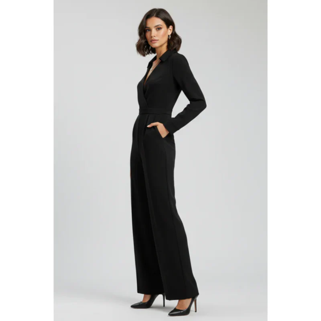 Uta | Damen Jumpsuit Mit Kragen Für Abend Schlicht