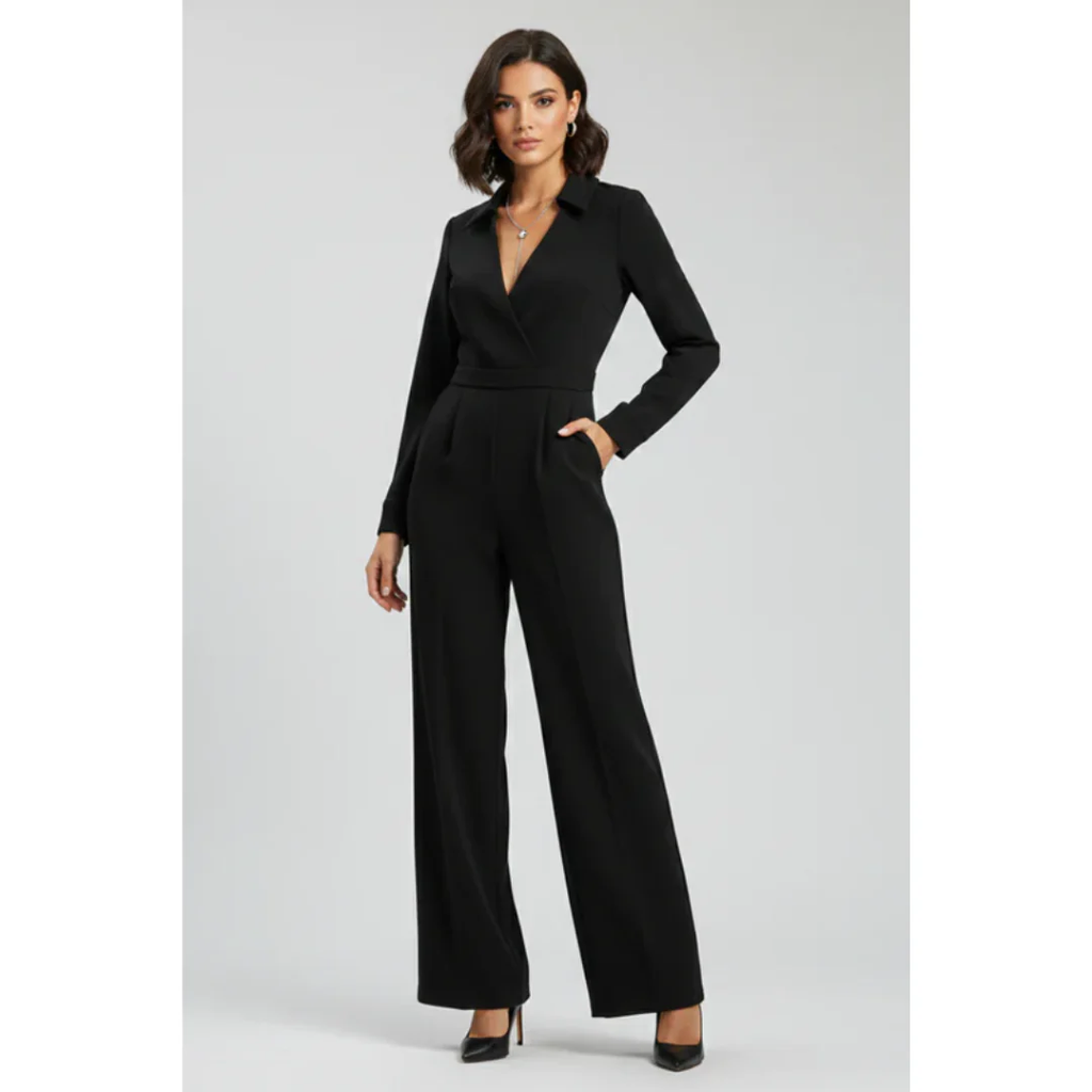 Uta | Damen Jumpsuit Mit Kragen Für Abend Schlicht