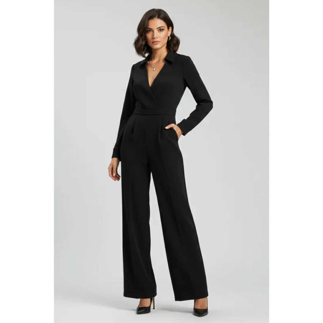 Uta | Damen Jumpsuit Mit Kragen Für Abend Schlicht