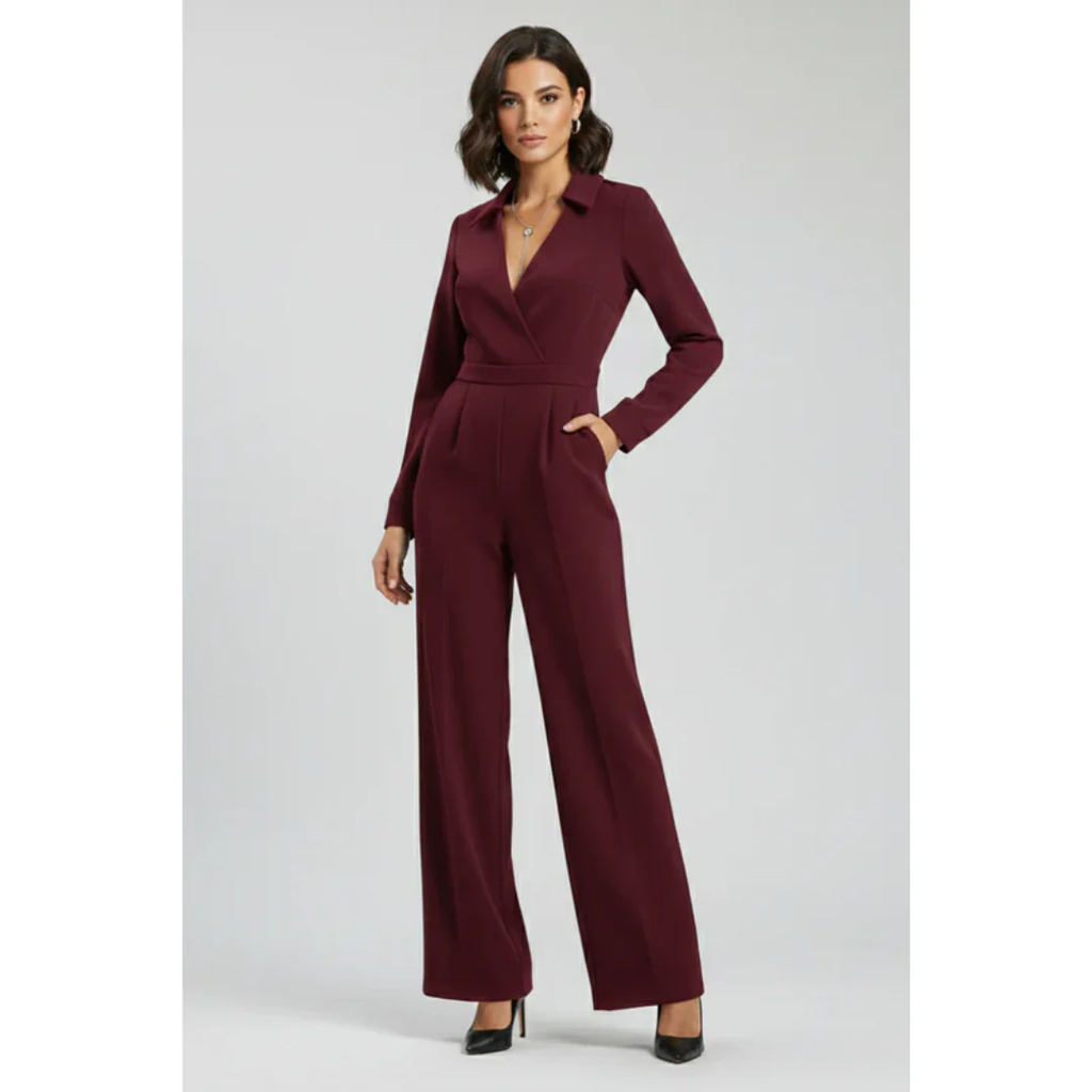 Uta | Damen Jumpsuit Mit Kragen Für Abend Schlicht