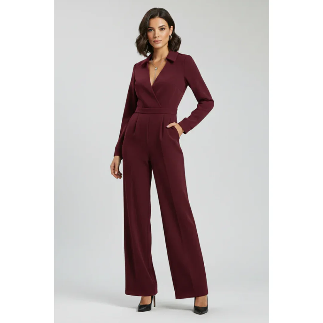 Uta | Damen Jumpsuit Mit Kragen Für Abend Schlicht