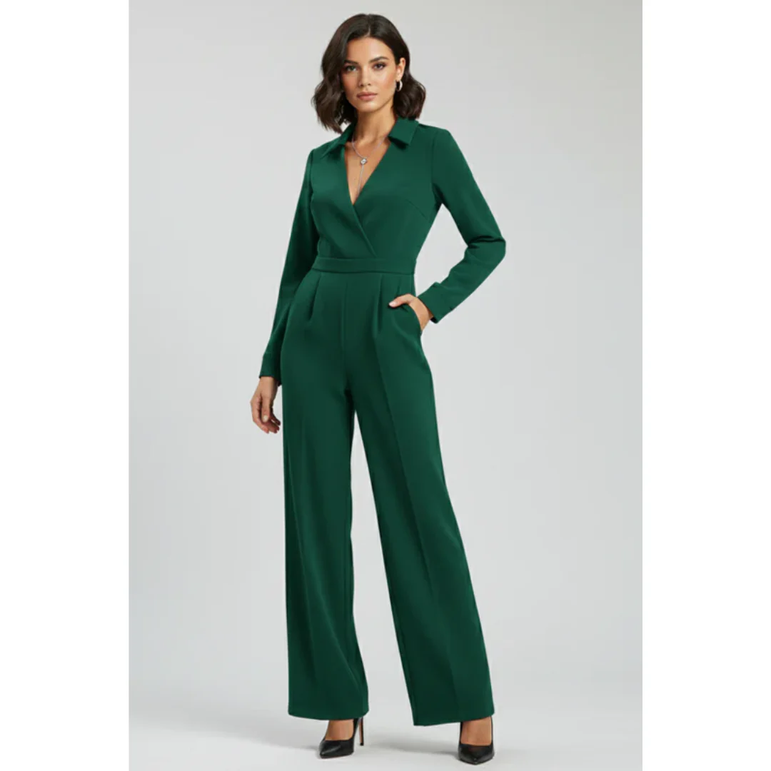 Uta | Damen Jumpsuit Mit Kragen Für Abend Schlicht