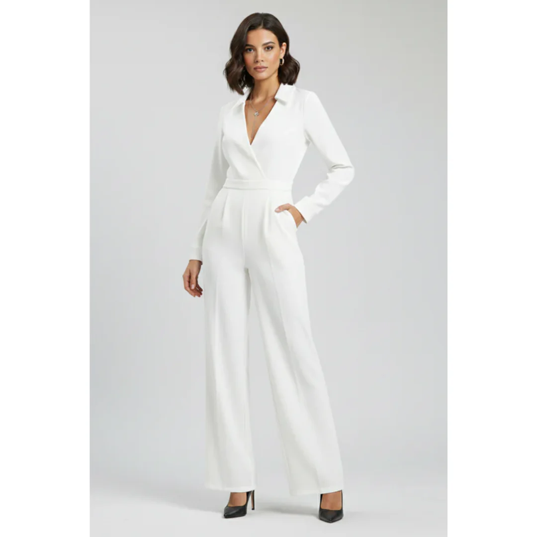 Uta | Damen Jumpsuit Mit Kragen Für Abend Schlicht
