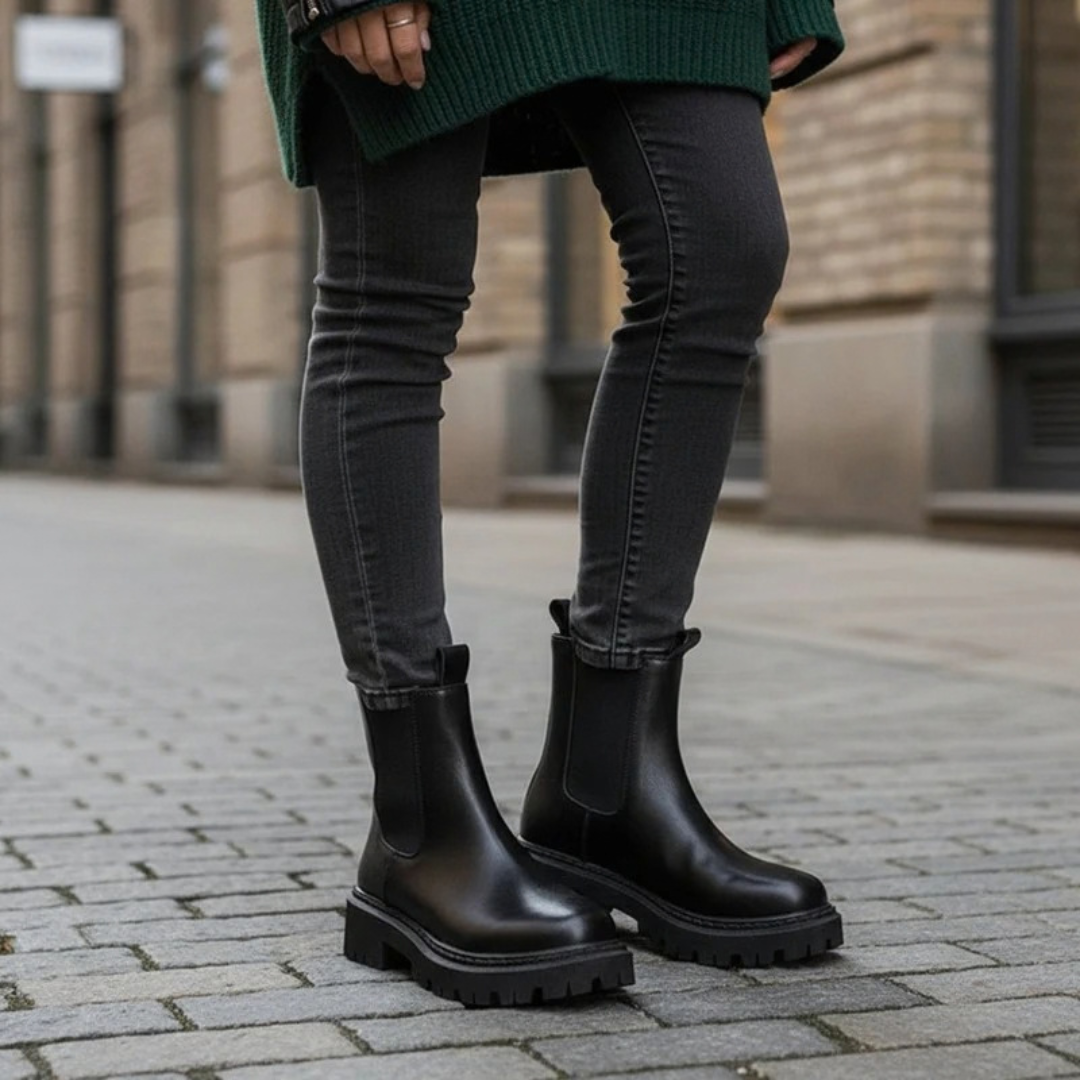 Nour | Damen Orthopädische Chelsea Boots mit Elastischen Details